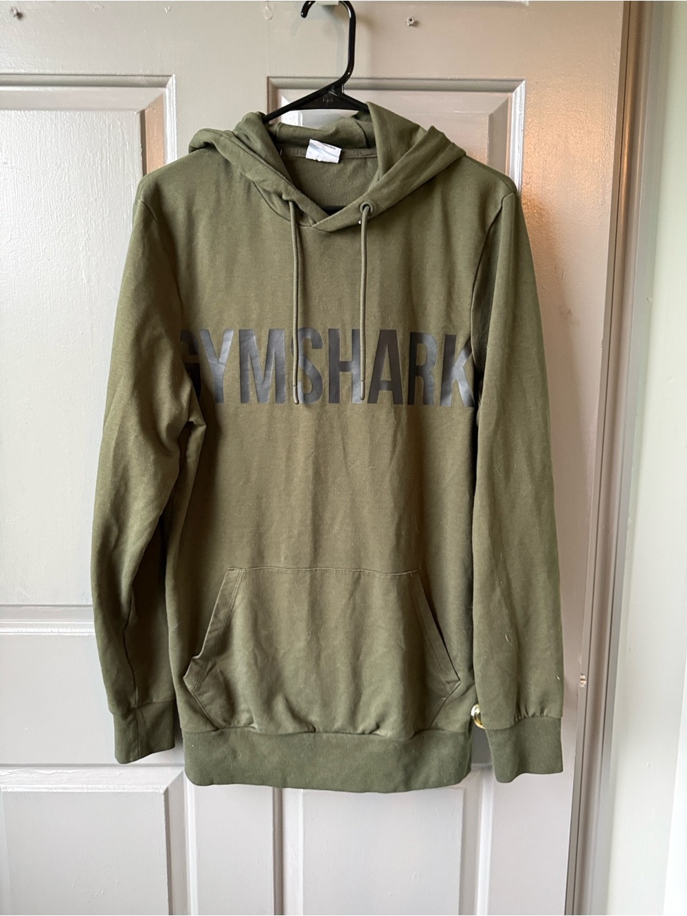 Gymshark Olive Green Pullover Hoodie with Front Logo